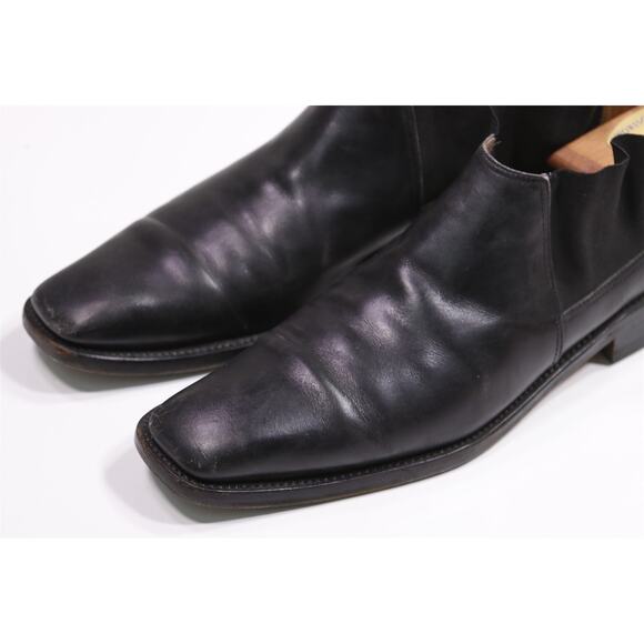 Salvatore Ferragamo Mens Black Ankle Chelsea Boots Leather 10 D - Picture 3 of 12